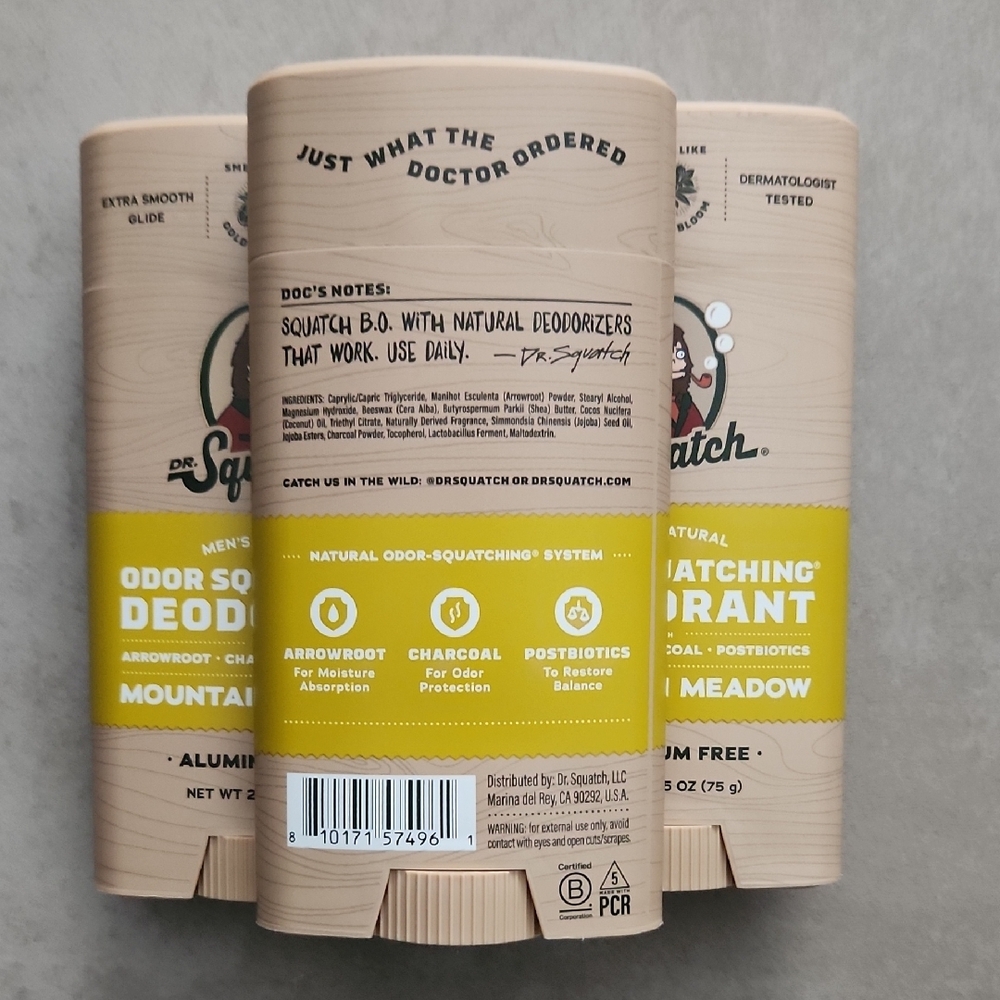 3 Dr. Squatch Deodorant Sticks- Buyers Choice On Scent - Picture 2 of 8